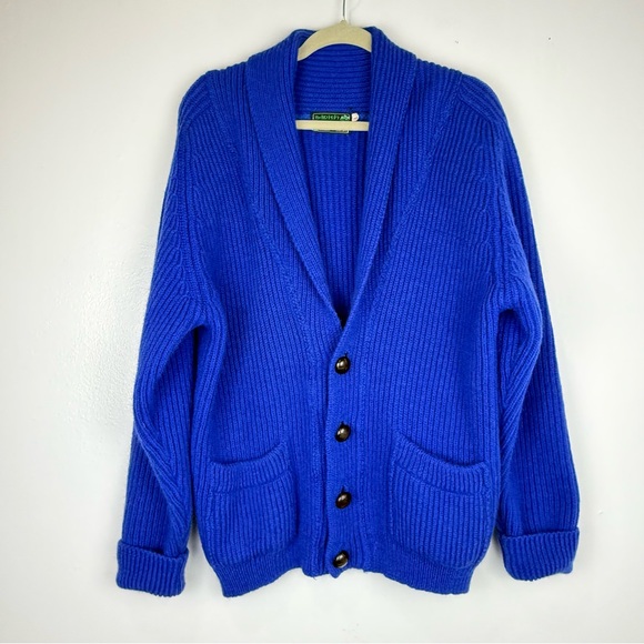 VTG Wool Cardigan in Royal Blue L - Picture 1 of 5